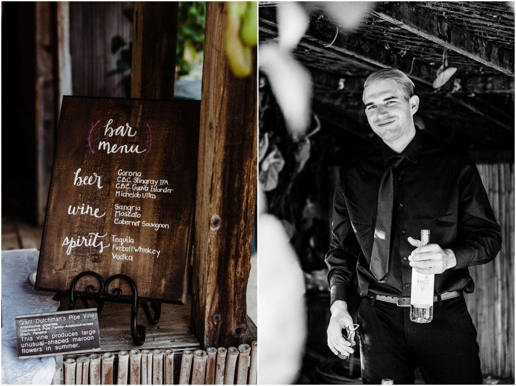 bartender signage for wedding