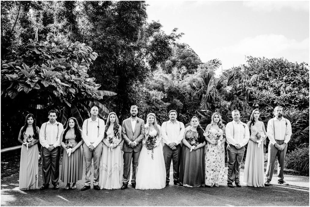 san diego botanic garden wedding party photos