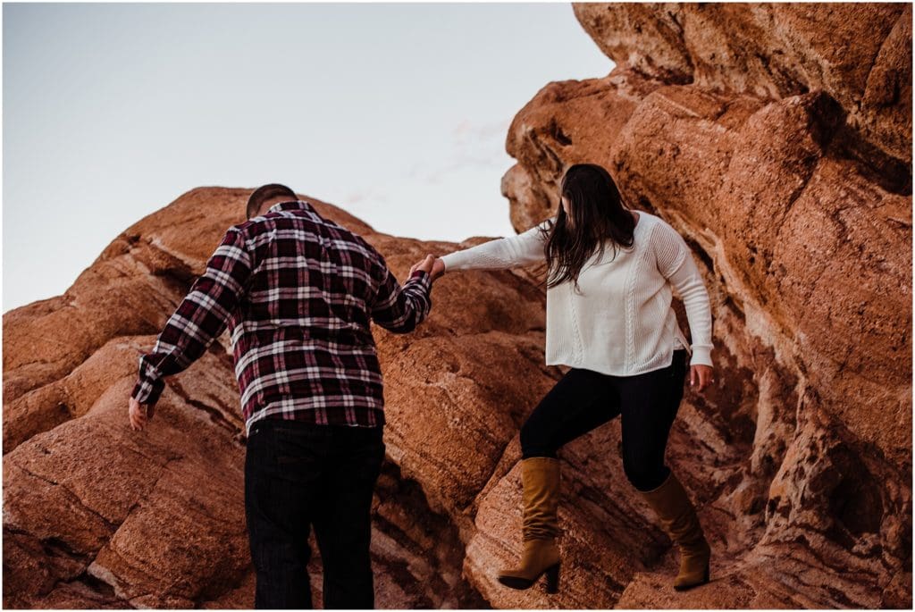 engagement photos at garden of the gods in colorado springs