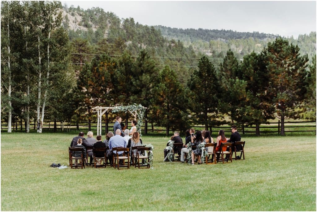 outdoor wedding ceremony in the mountains