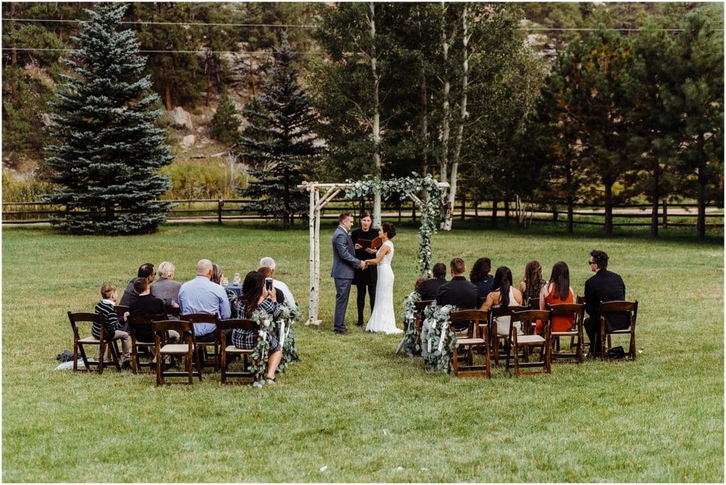 intimate mountain wedding ceremony
