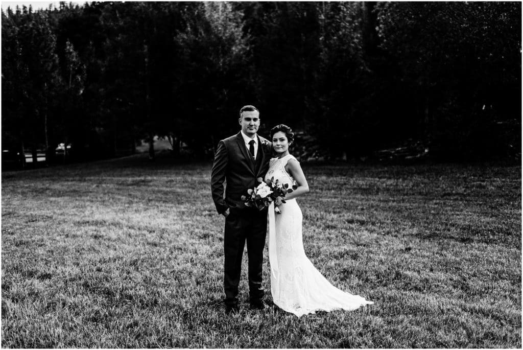 classic black and white wedding portrait
