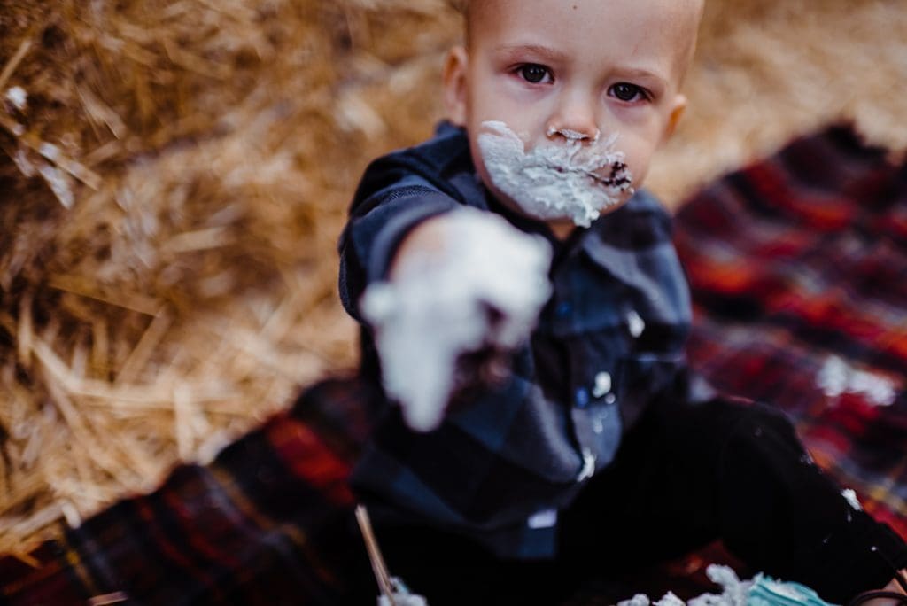 cake smash at the pumpkin patch