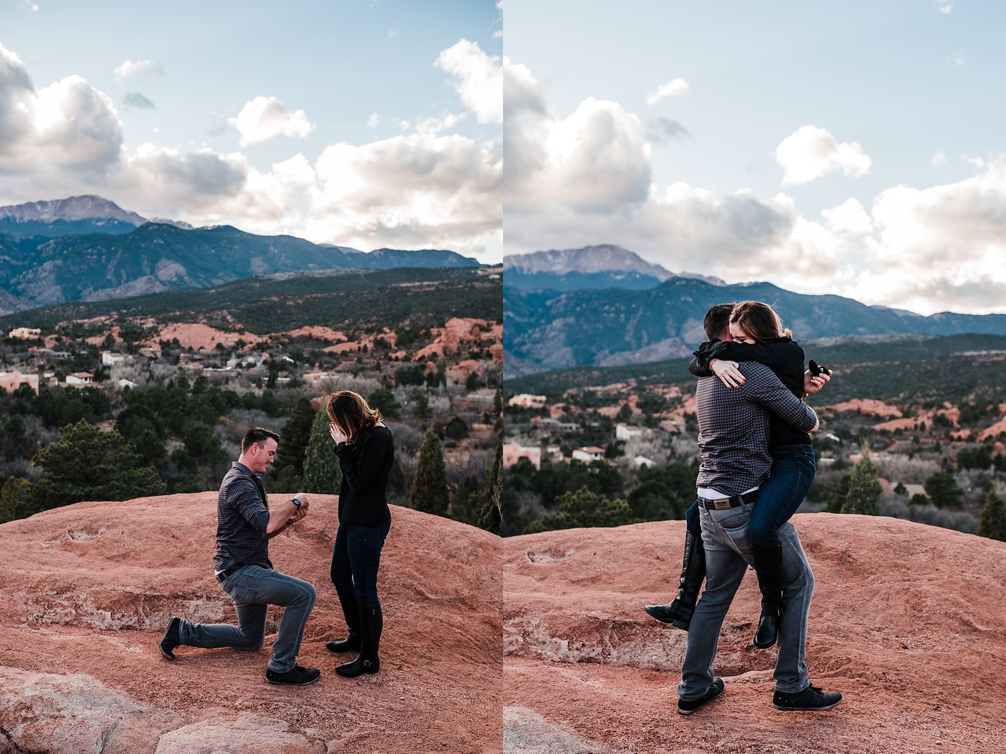 surprise proposal at garden of the gods in colorado springs