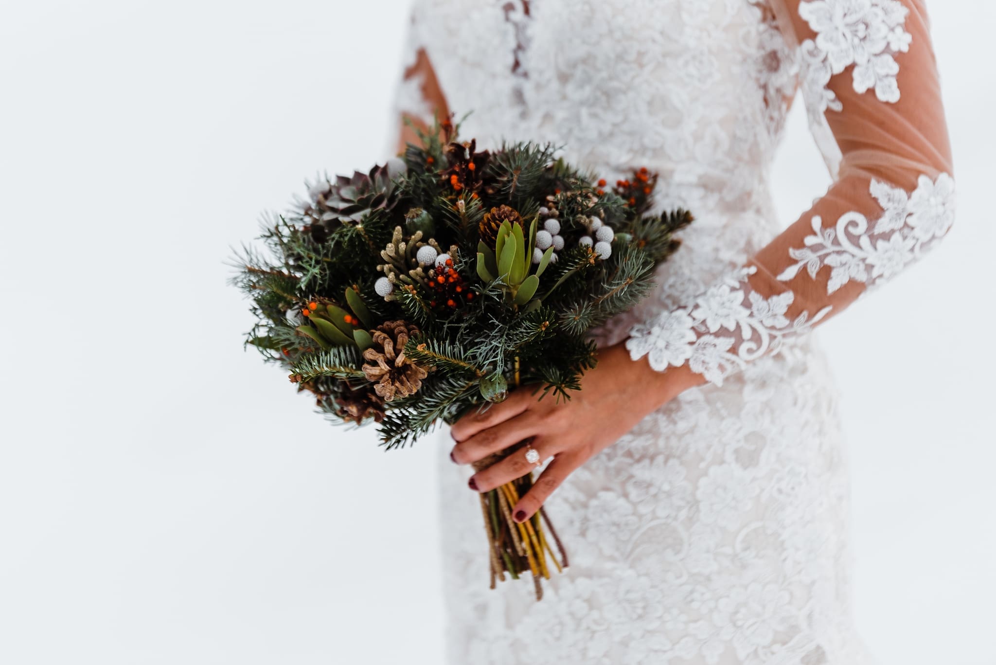 wintery bridal bouquet