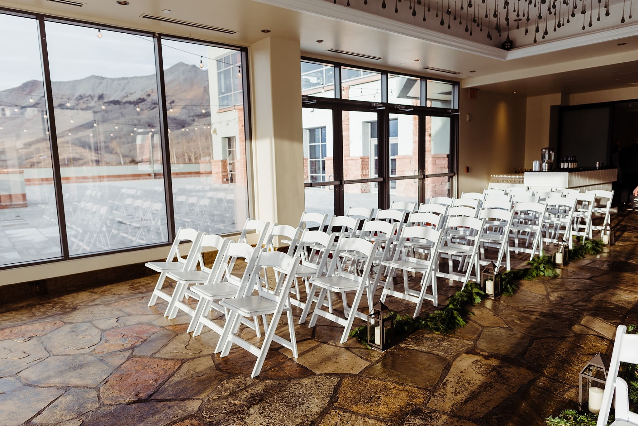 indoor wedding ceremony at peaks resort and spa in telluride