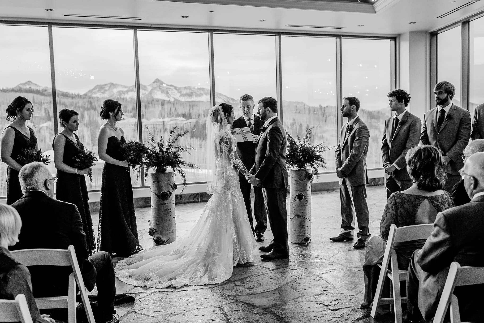 indoor wedding ceremony at peaks resort and spa in telluride