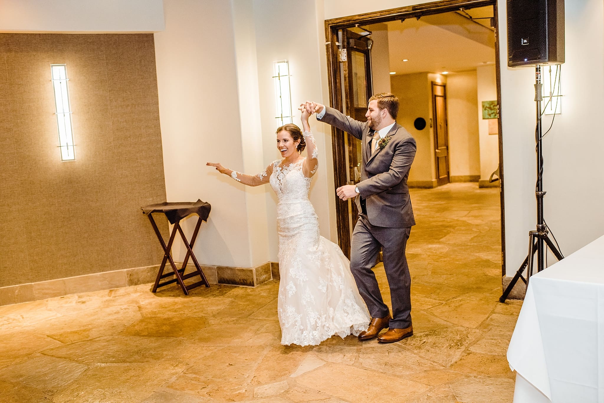 bride and groom's grand entrance to reception