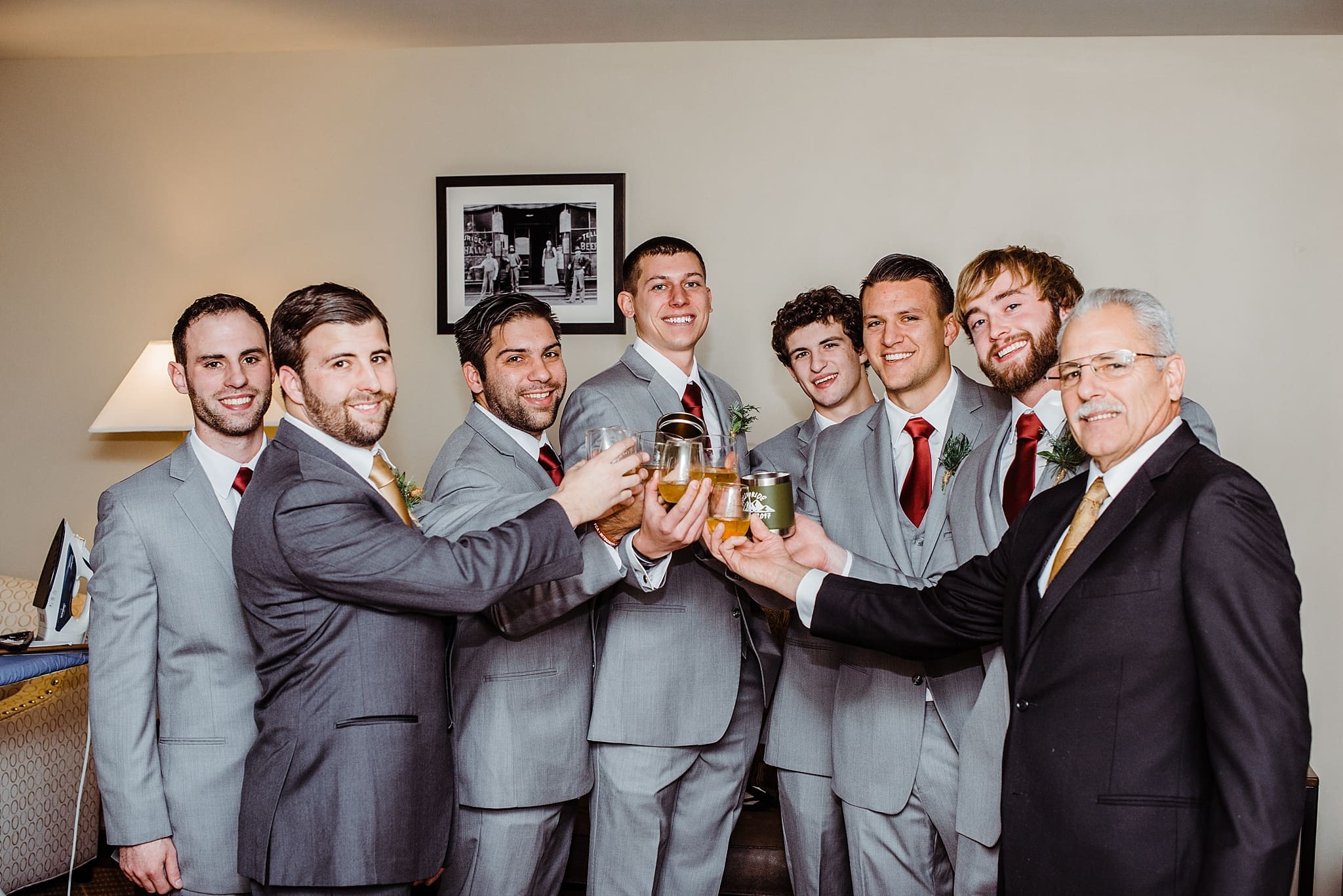 groomsmen hanging out before the wedding