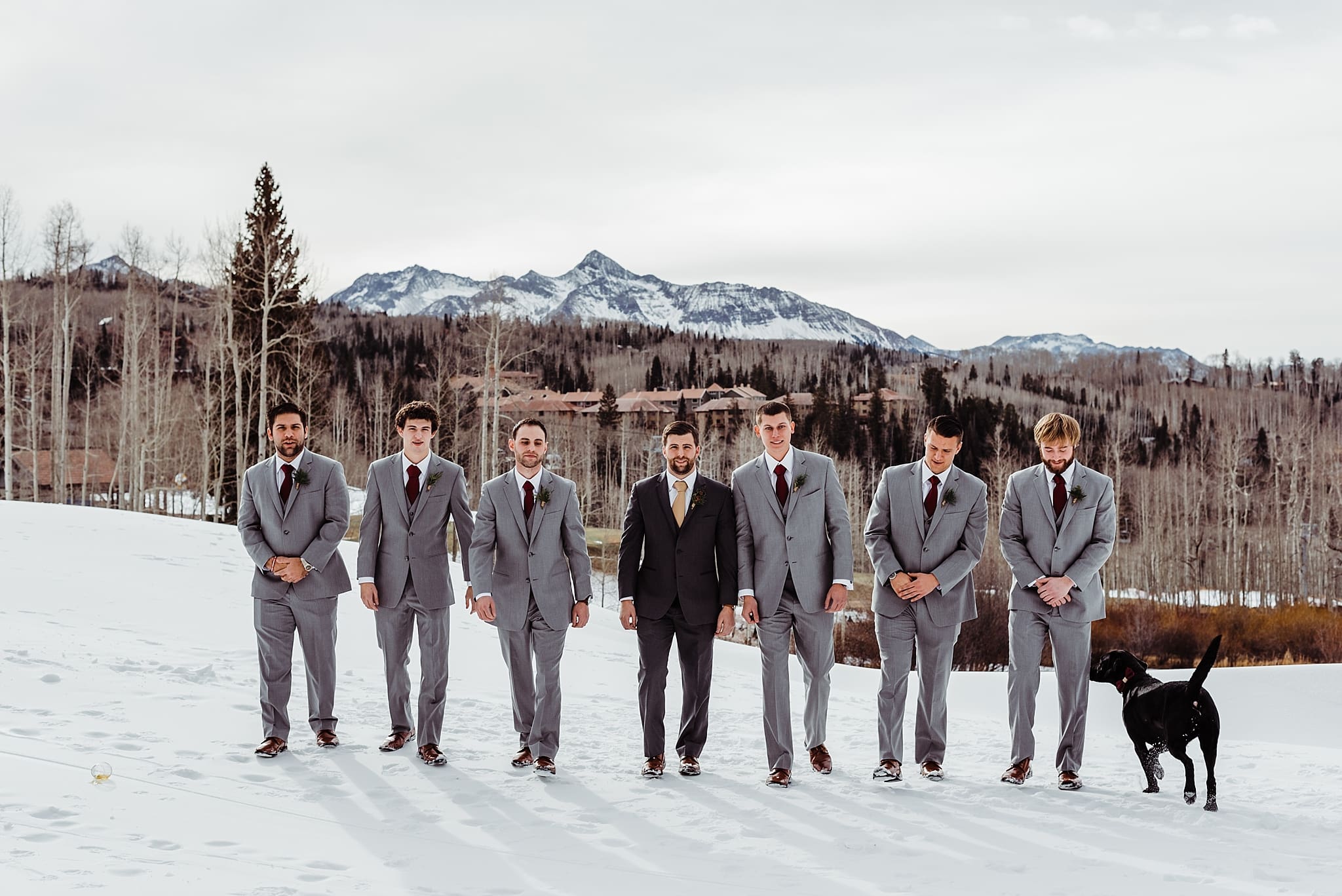 groomsmen wedding photos in telluride
