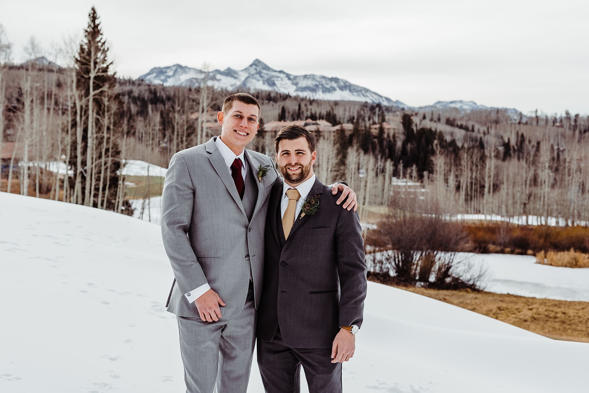 groomsmen wedding photos in telluride