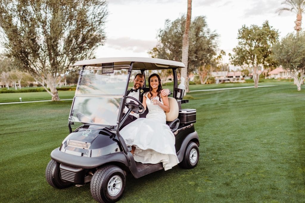 wedding photos on golf course at la quinta country club