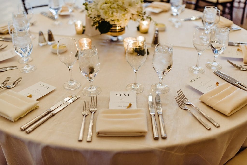 cream wedding reception table