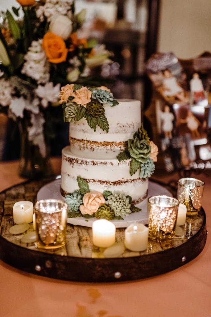 succulent naked wedding cake