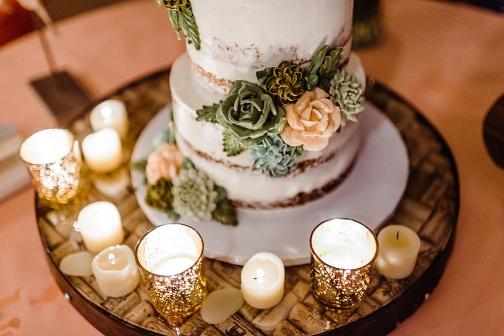 succulent naked wedding cake