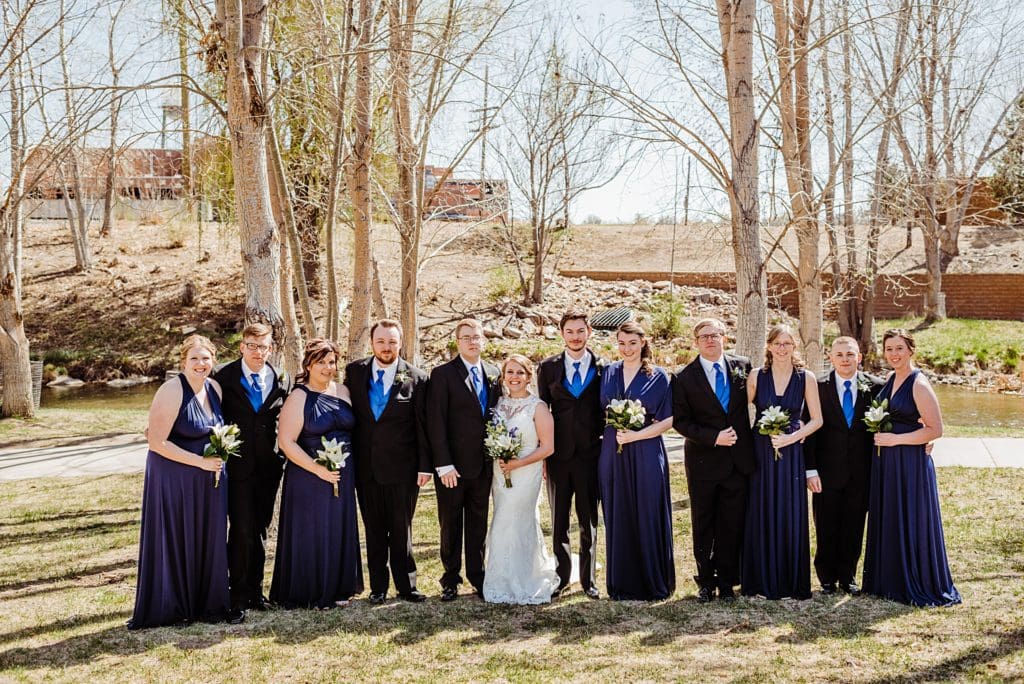 riverwalk in pueblo wedding party photos