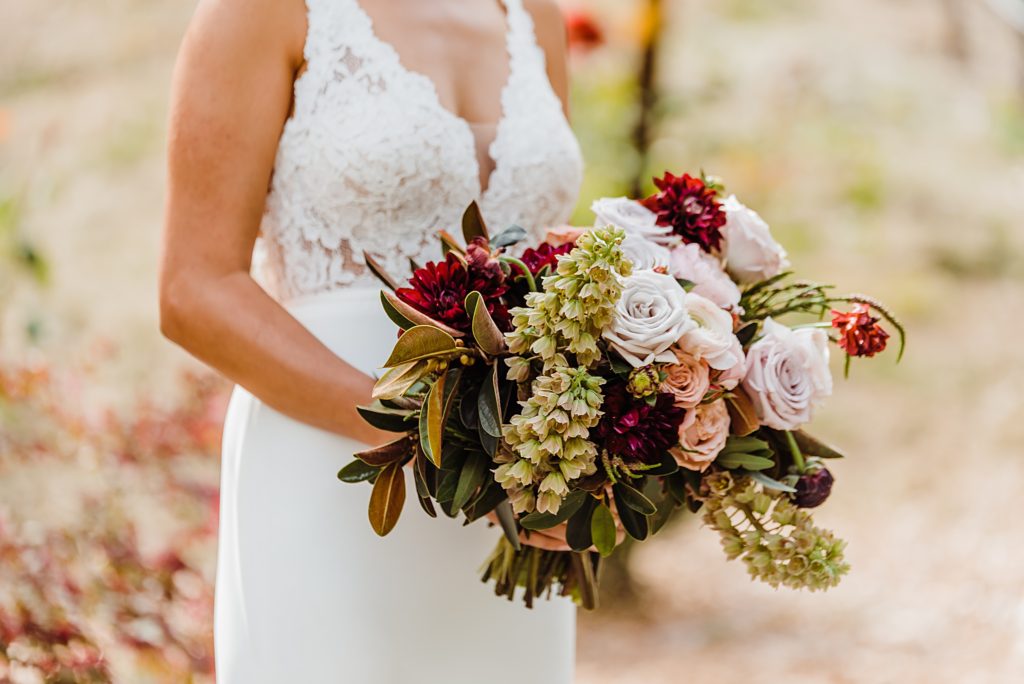 wine inspired bridal bouquet