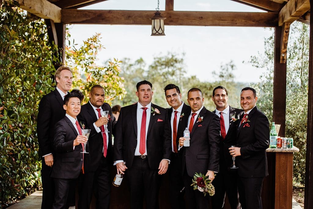 groomsmen waiting for the ceremony