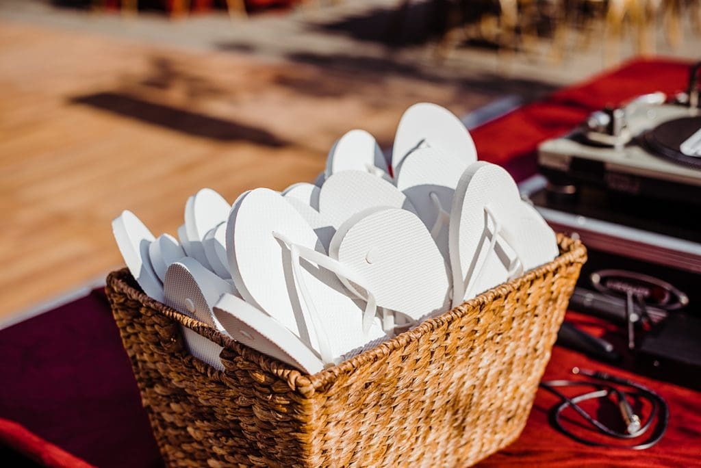 wedding flip flop basket