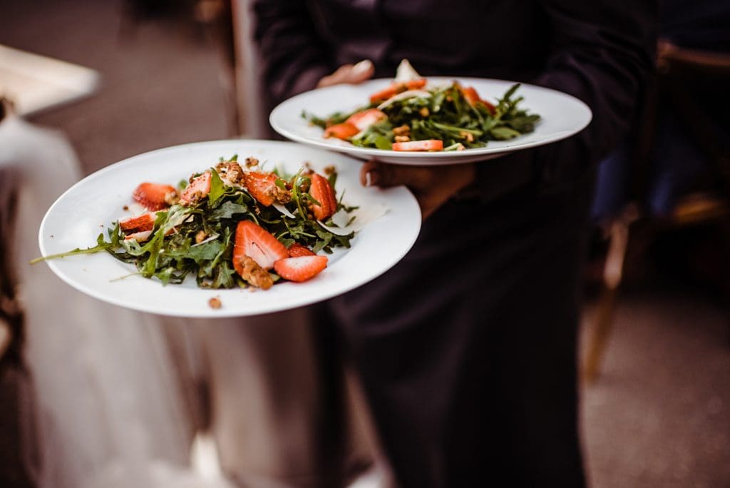 salad at wedding reception