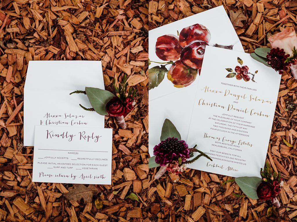 fruit inspired wedding invitations