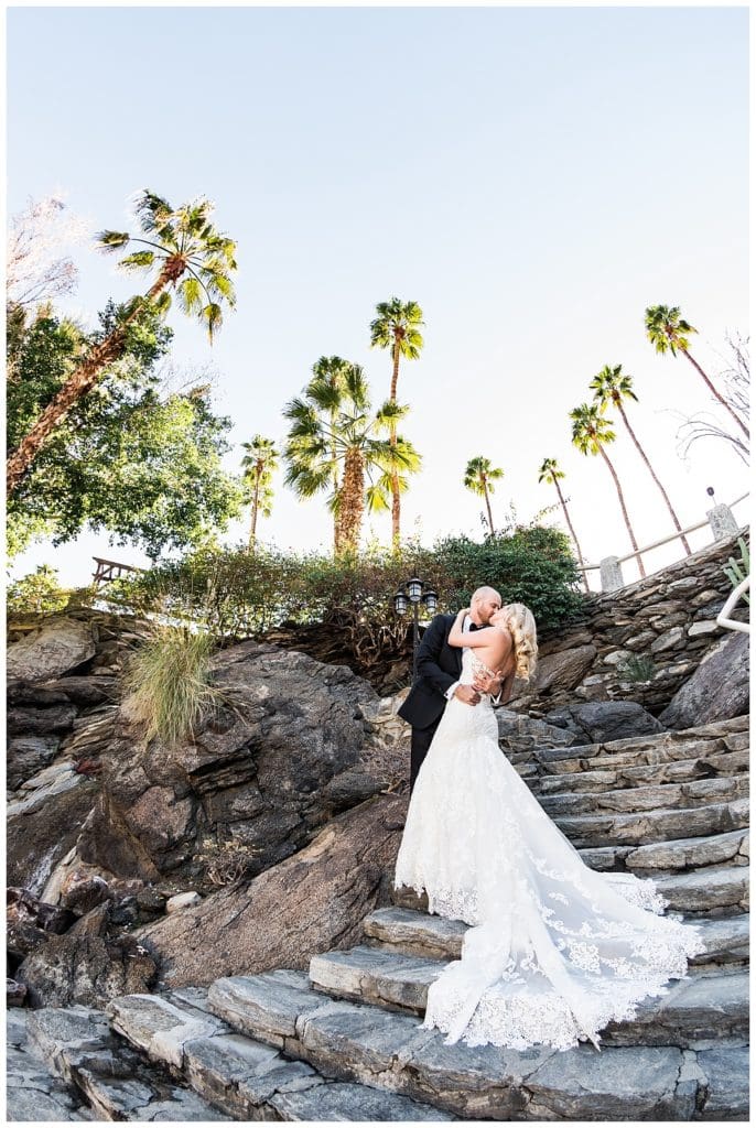 Glam Maroon Palm Springs Restaurant Wedding Featured on Baubles & Bowties