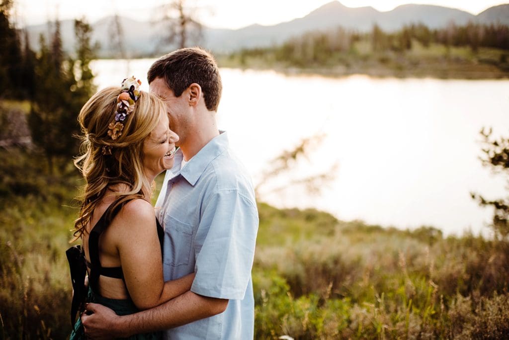 Liz and Kevin's day-after adventure session at Steamboat Lake State Park was totally magical, especially that incredible sunset!