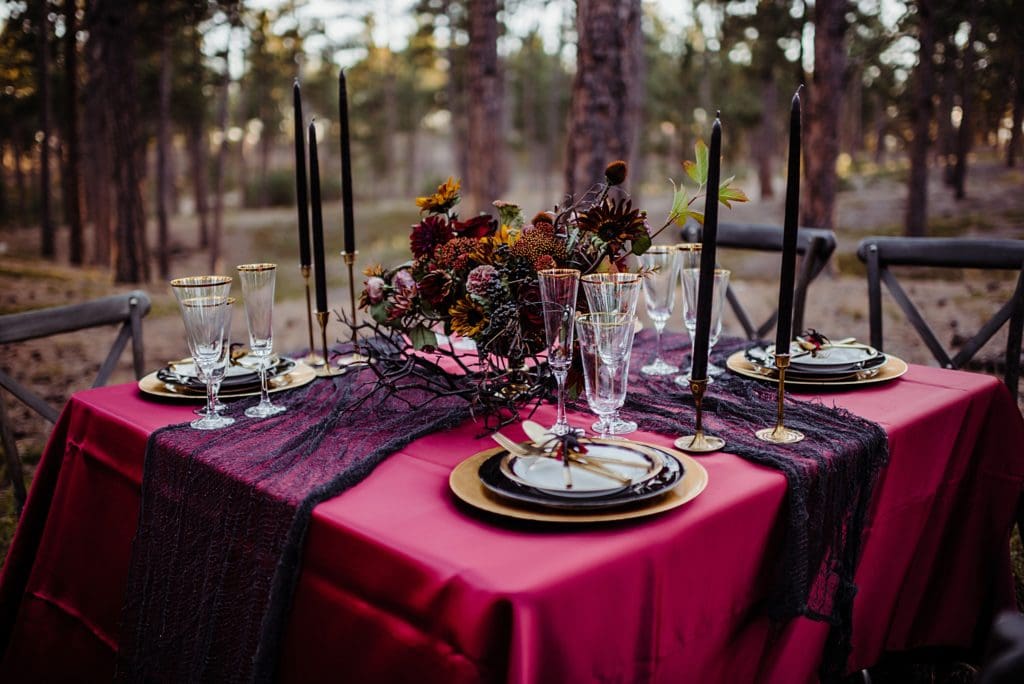 gothic forest wedding inspiration for halloween