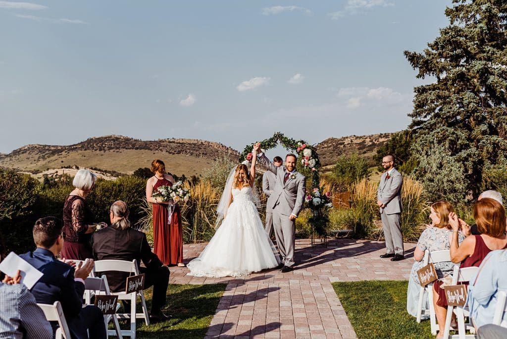 wedding ceremony at the manor house in littleton colorado