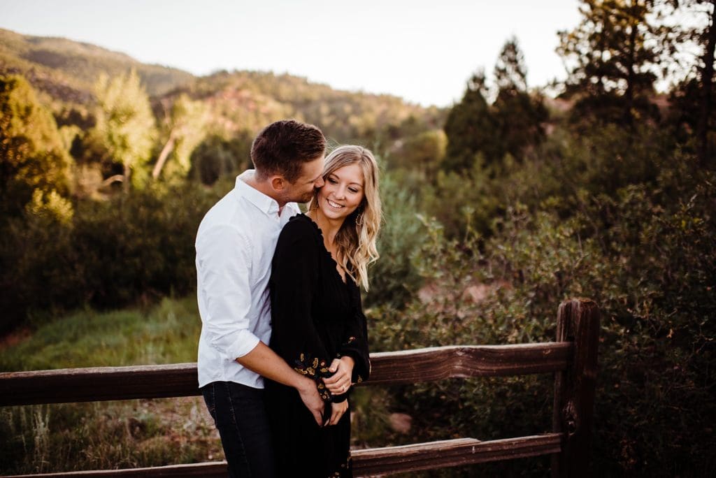 romantic sunrise engagement session at garden of the gods