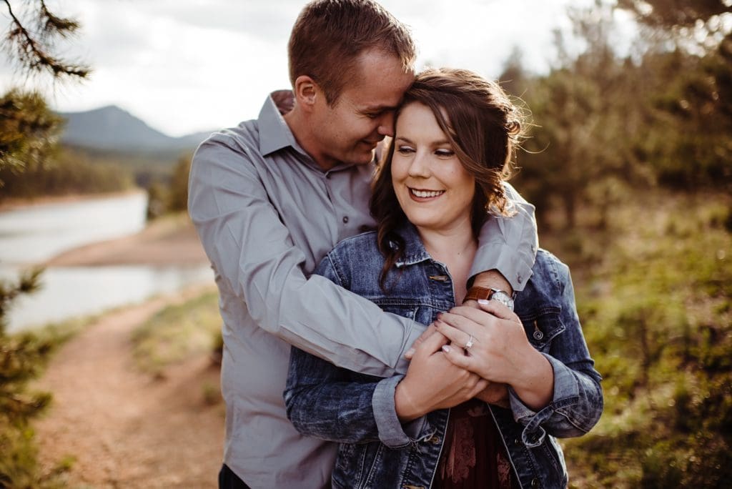 engagement session at crystal creek reservoir in colorado