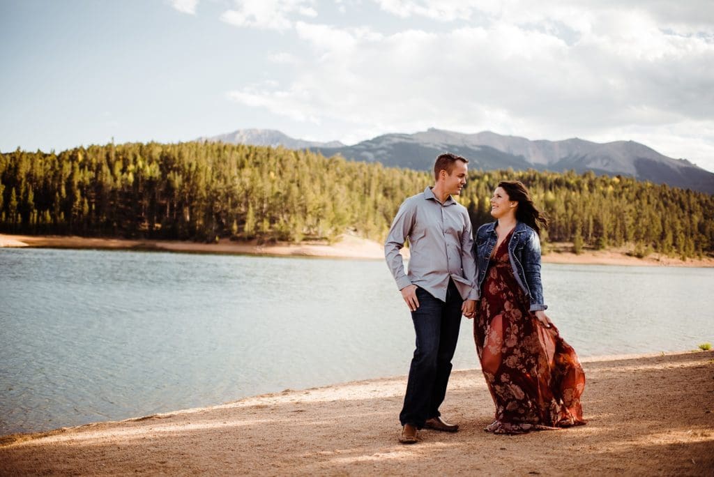 engagement session at crystal creek reservoir in colorado