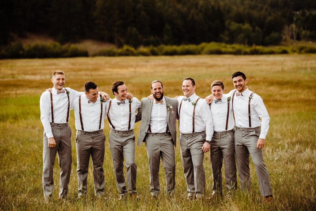 large wedding party photos at deer creek valley ranch