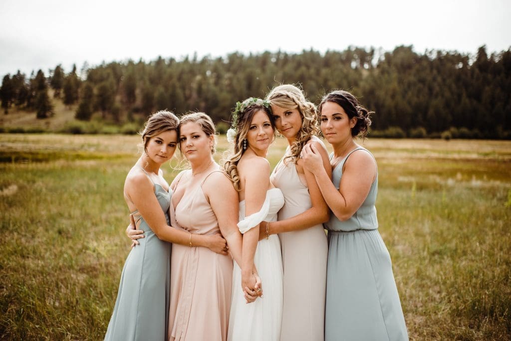 large wedding party photos at deer creek valley ranch