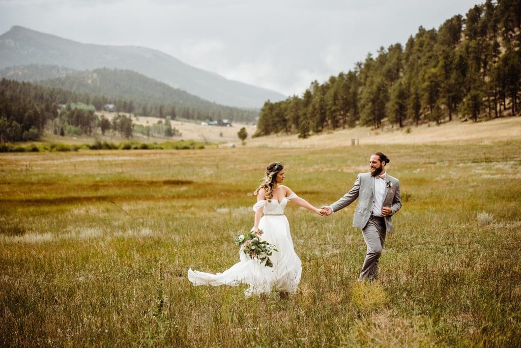 wedding photos in the deer creek valley ranch meadow