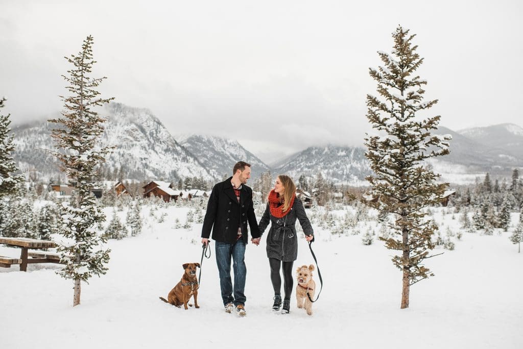 wintery engagement session in the colorado mountains