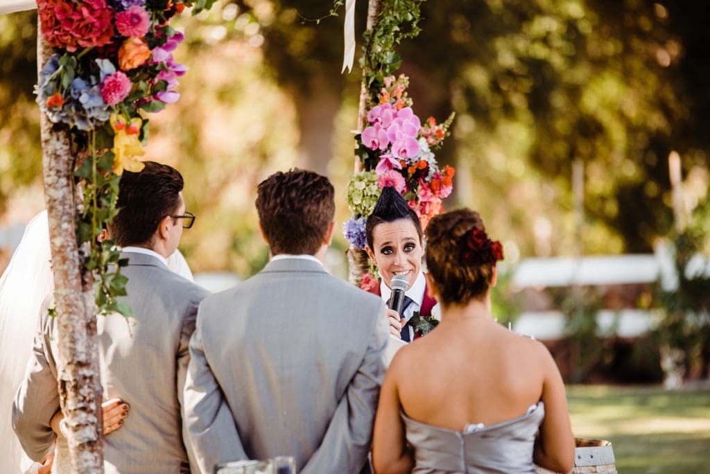 outdoor wedding ceremony at brookview ranch in agoura hills