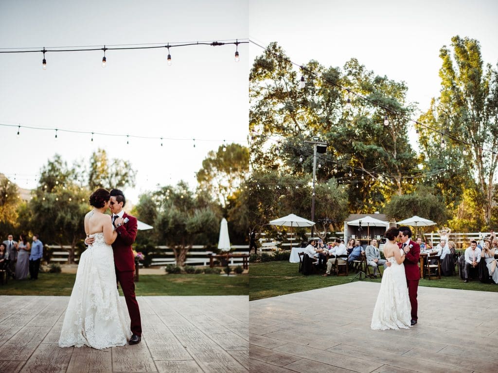 first dance under twinkle lights