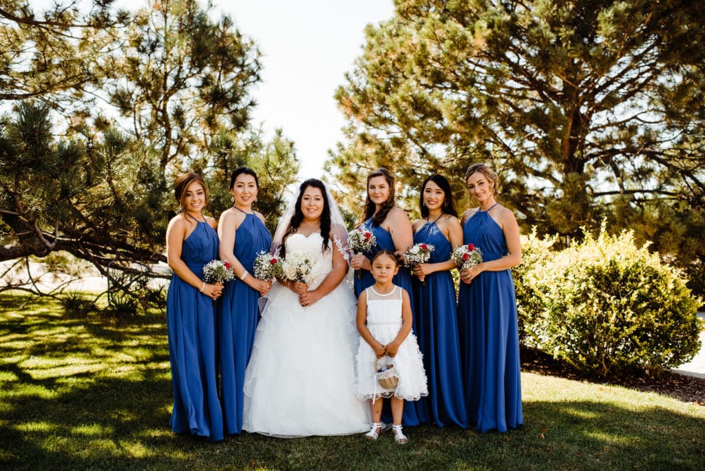 blue bridal party