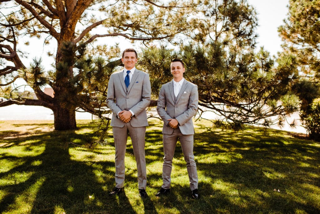 groomsmen party photos at peterson afb wedding