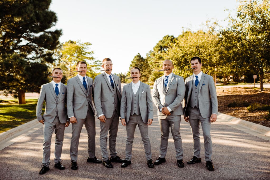bad ass groomsmen party pose