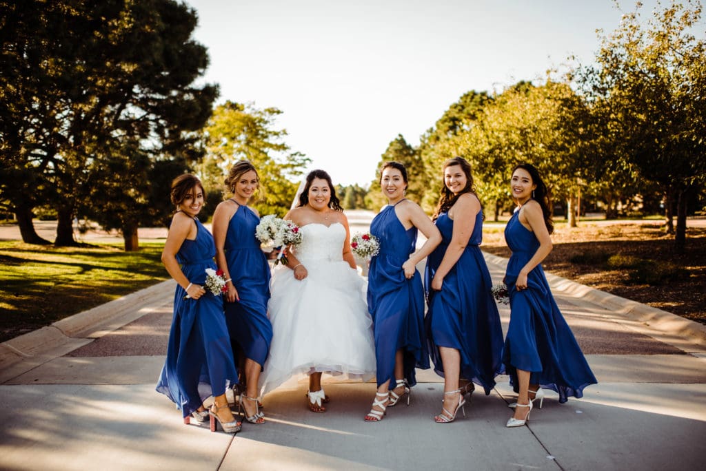 bridal party showing off their shoes