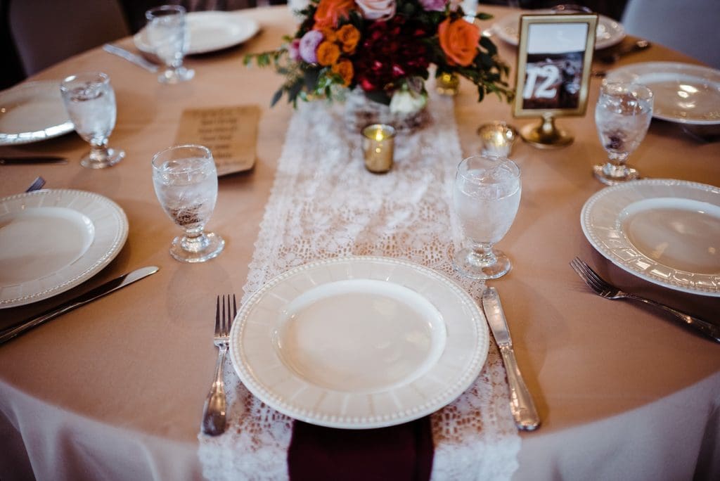 country wedding reception details