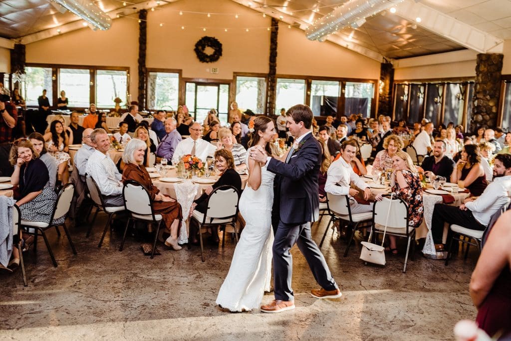 indoor wedding reception at shupe homestead