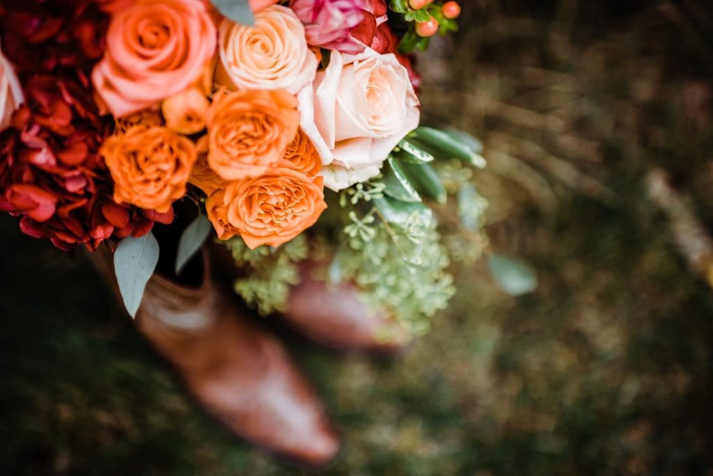 flowers in boots