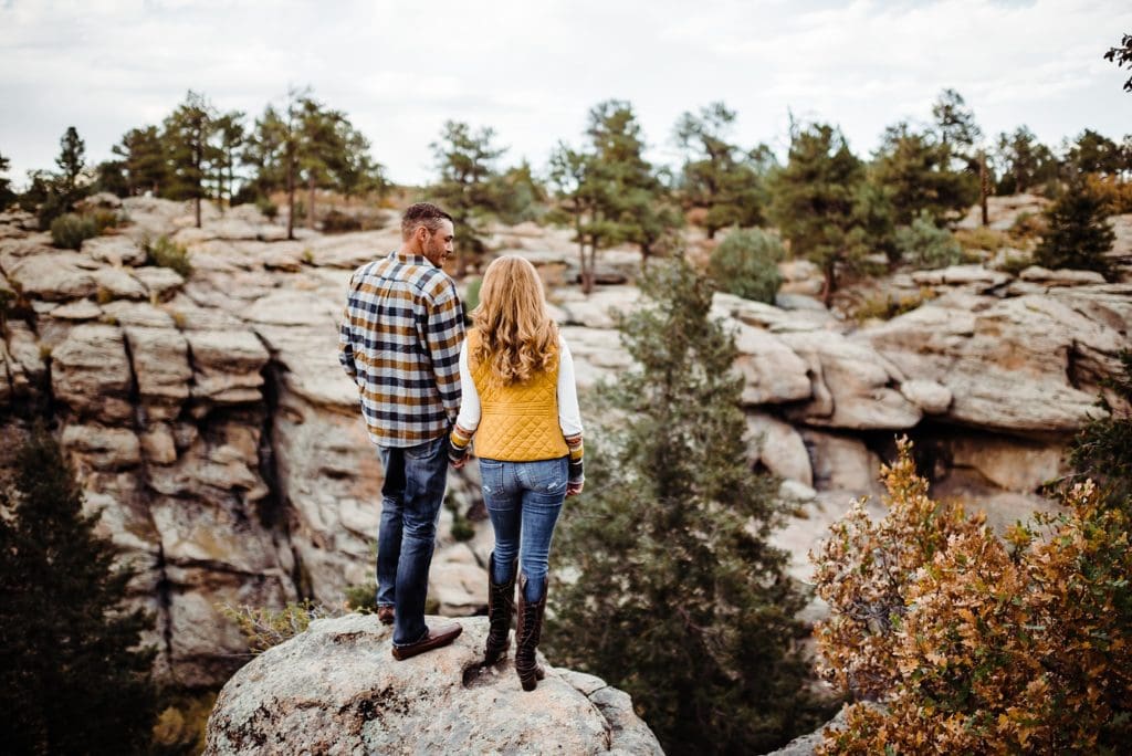 engagement session at castlewood canyon in franktown colorado