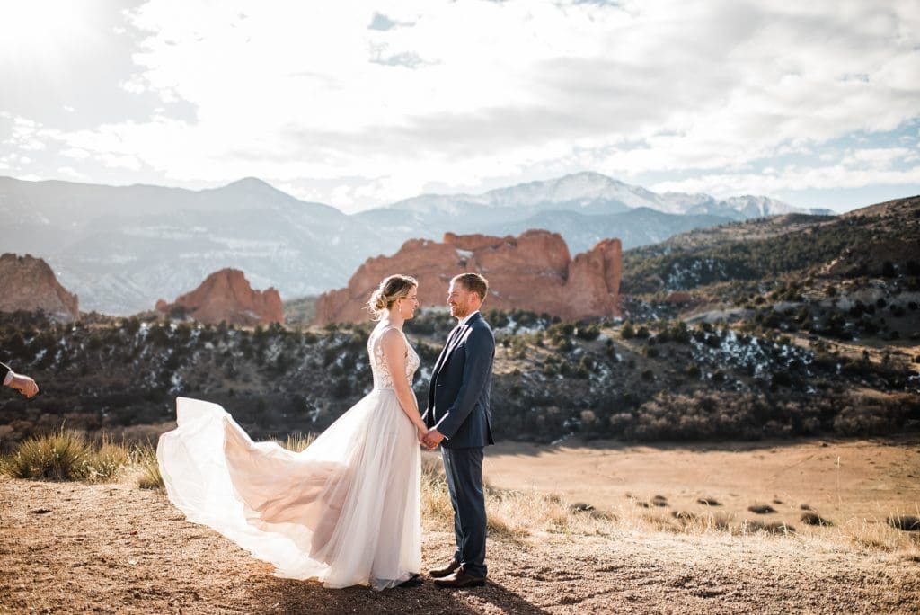 wedding party photos at mesa overlook in colorado springs
