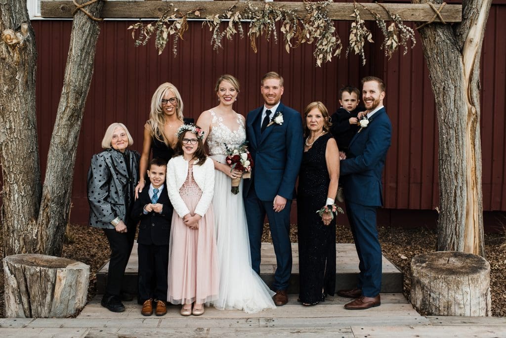 family photos at rustic lace barn in colorado springs