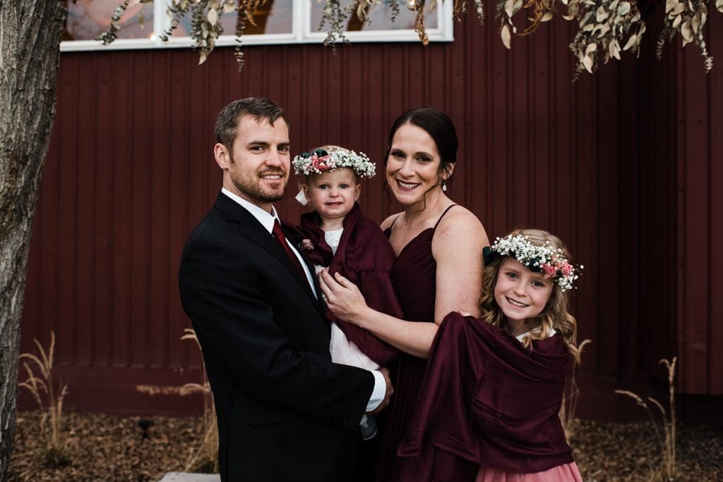 family photos at rustic lace barn in colorado springs