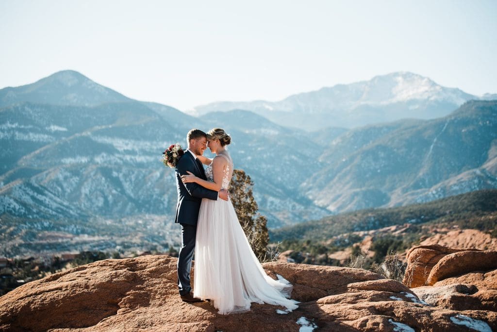 wedding photos at high point at garden of the gods in colorado springs